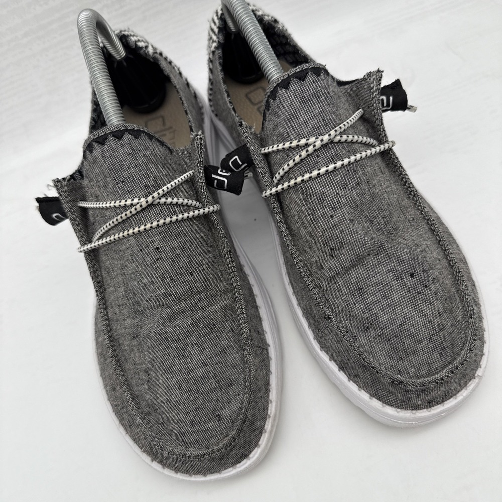Hey Dude Wendy Womens Chambray Onyx Canvas Slip On Loafers Size 9 Shoes - Picture 12 of 16